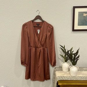 Express pink satin mini dress